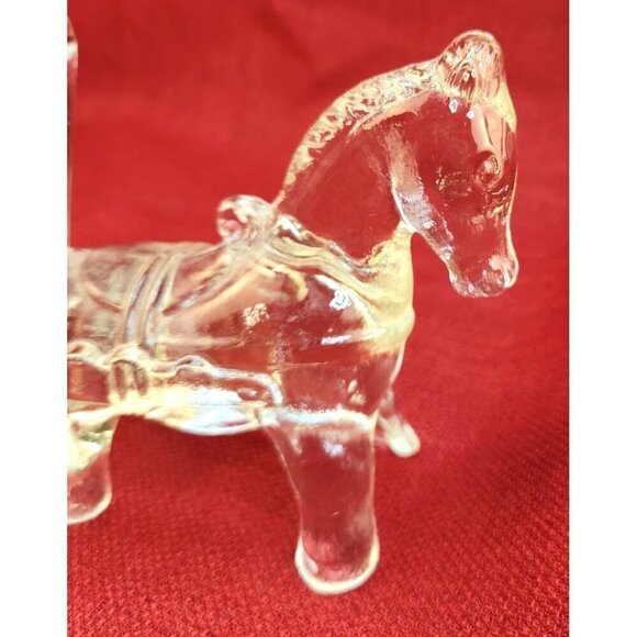 Vintage Large Jeannette Glass Candy Dish, Horse and Cart, - Picture 7 of 16